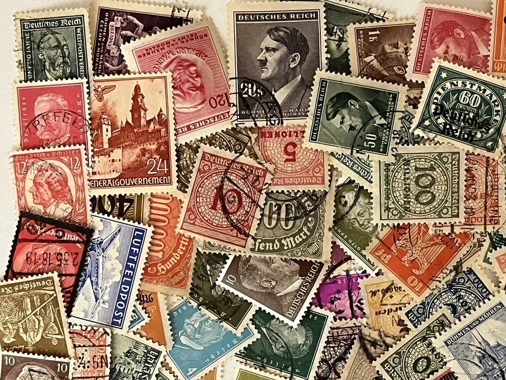 Nazi German HUGE stamp lot 100 pieces Authentic THIRD REICH WWII WW2 era stamps!