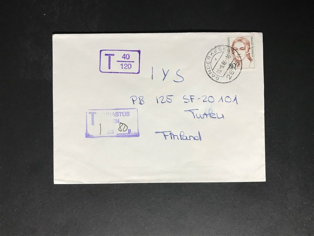 Germany #1475//9N532 Famous Women Dauerserie Cover to Finland #1490