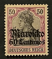Travelstamps; GERMANY OFFICES IN MOROCCO OP STAMPS Sc #52 WMK MINT OG H
