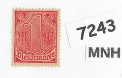 #7243 MNH Stamp Scott 010 Official Weimar Republic Germany 1920-1921