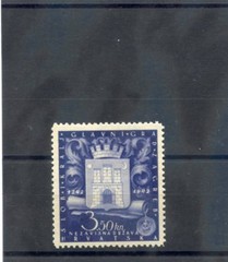 CROATIA (KROATIEN) Sc B28(MI 97)**VF NH 1943 3.50K DARK BLUE $15