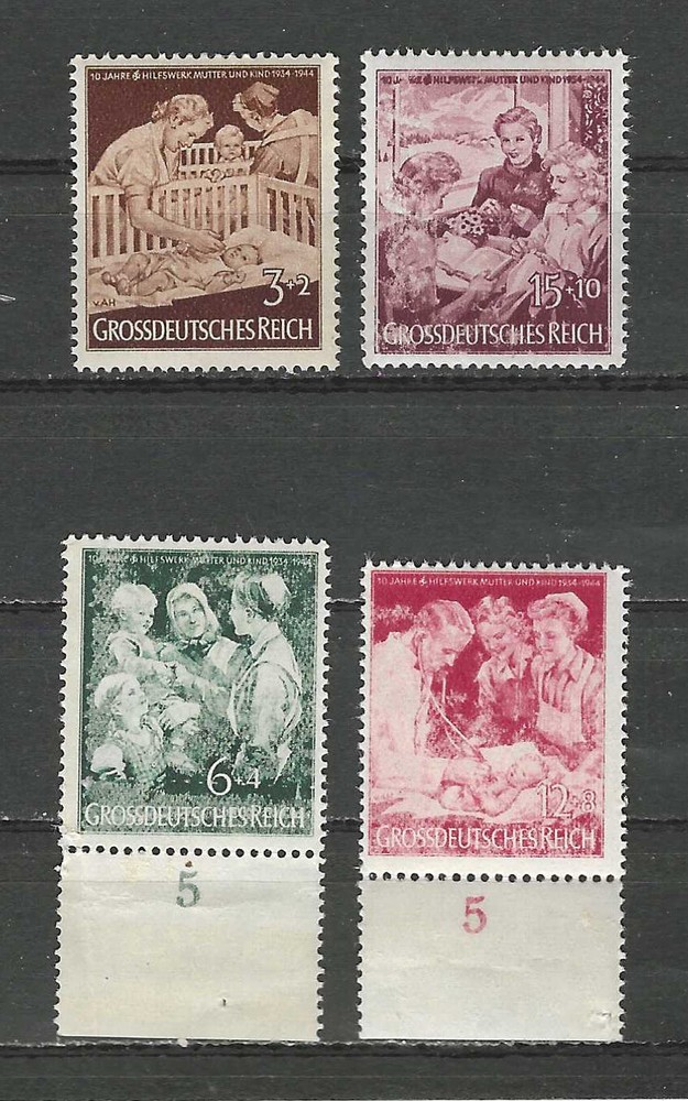 GERMANY , 1944 , 10th ANNIV. MOTHER & CHILD AID , SET OF 4 STAMPS , PERF , MNH