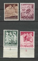 GERMANY , 1944 , 10th ANNIV. MOTHER & CHILD AID , SET OF 4 STAMPS , PERF , MNH