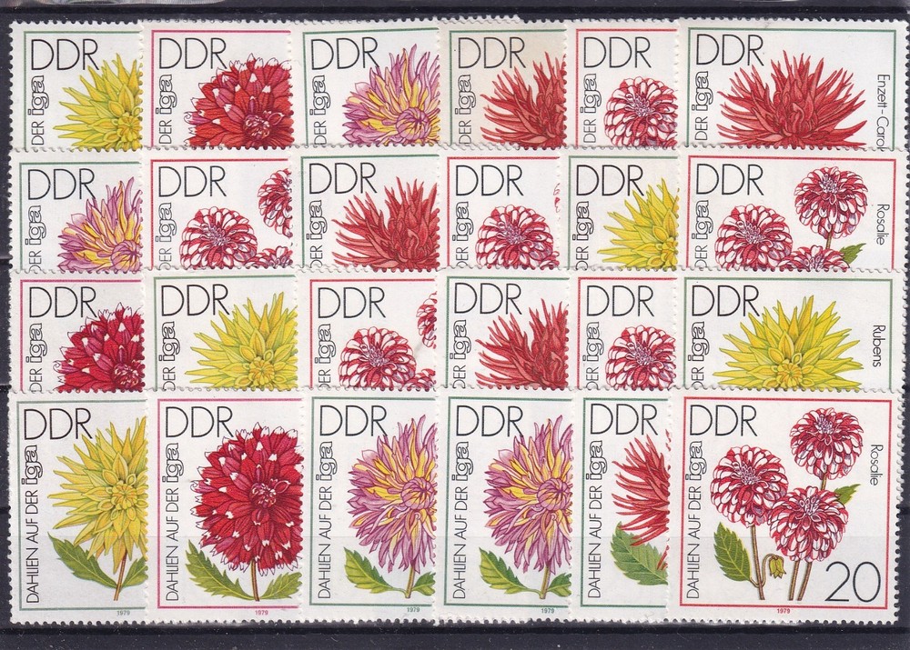 DDR MNH ** Lot Flowers (1)