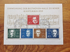 WEST GERMANY 1959 Beethoven Miniature Sheet SG MS1233a Used CV £65) Free UK P&P