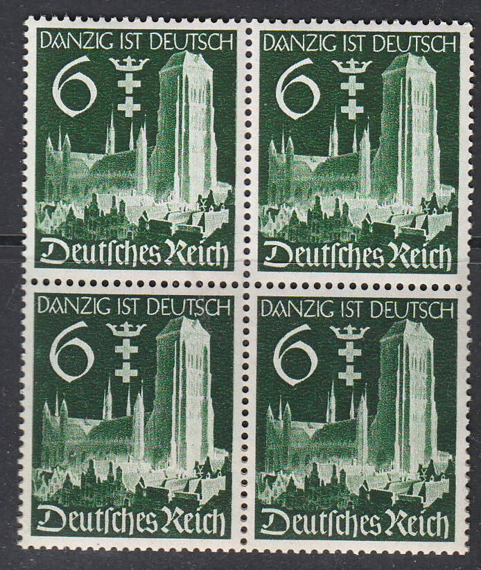Stamp Germany Mi 714 Sc 492 Block 1939 WWII Adolf Danzig Occupation Poland MNH