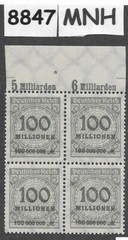 MNH Stamp Block Scott 290 Weimar Republic Germany 1923 #8847