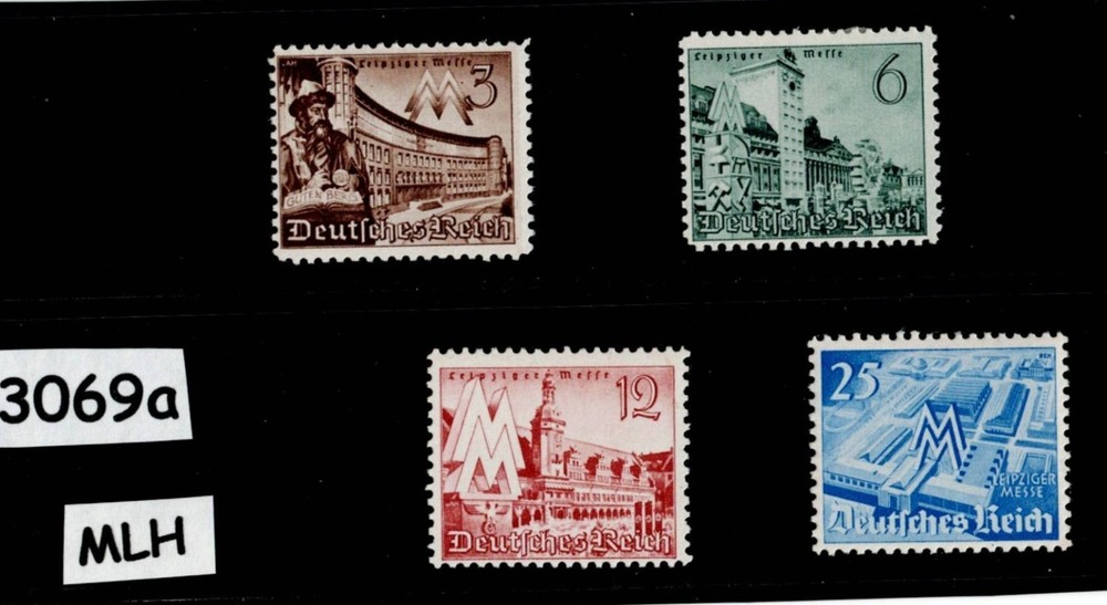 MLH stamp set Sc 494-497 Third Reich Germany 1940 Leipzig Spring Fair #3069a