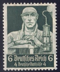 Germany – 1934 Mi. 559, 6pf+4pf Miner (MLH)