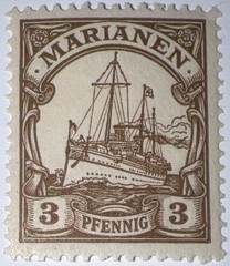 Travelstamps: MARIANEN STAMPS Kaiser’s Yacht Mint ORIGINAL GUM NH WMK