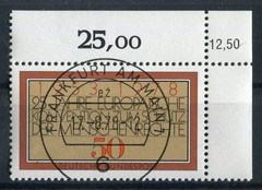 Bund 979 KBWZ Full Stamp Frankfurt EST Corner BRD 1978 People’s Rights