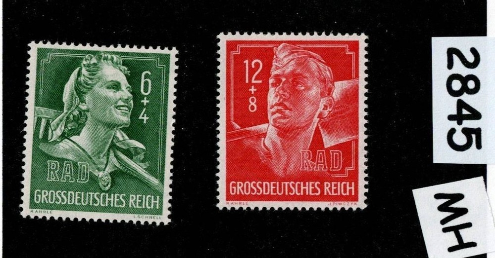 MH stamp set B281 – 282 1944 Hitler Youth Third Reich era Germany WWII #2845