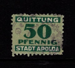 Germany Apolda 1900s 50p Quittung Revenue Used – S56445