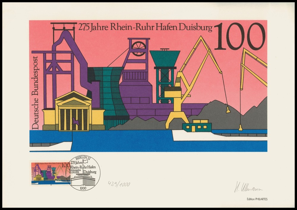 ART-EDITION 1991 GERMANY 1568 DUISBURG HAFEN PM „BERLIN“ Ltd. 1.000!!