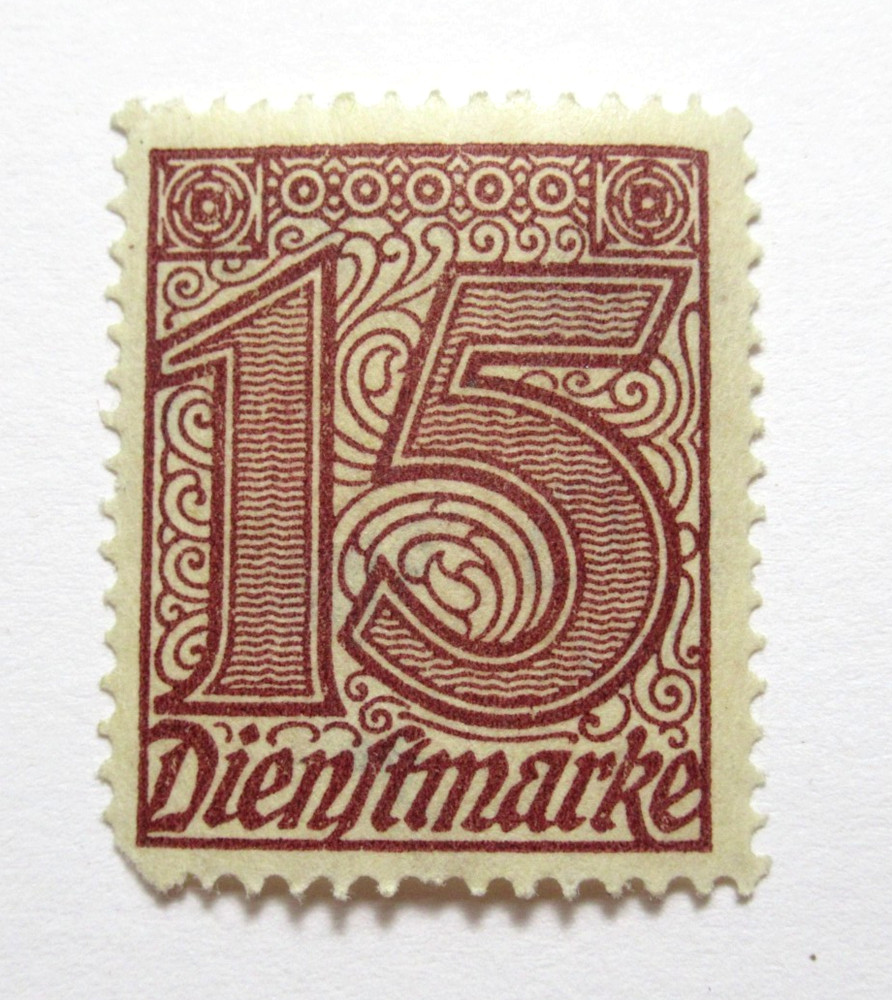 Germany 1920 Official Stamp Scott O4 15 Pfennig Dienstmarke Mint MH