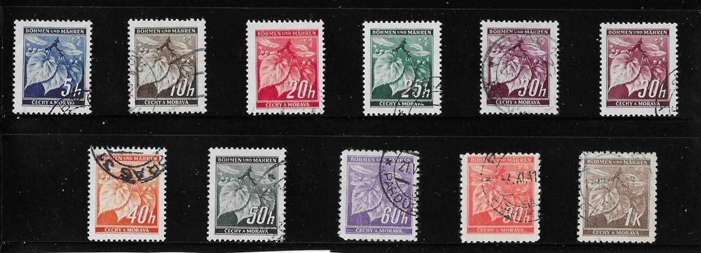 Complete Stamp set / Third Reich / Linden Leaves / Germany Occupation WWII