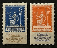 Travelstamps: Germany Stamps Mi 233-234 Sc #B3-B4 Youth & Elderly Aid Mint OG H