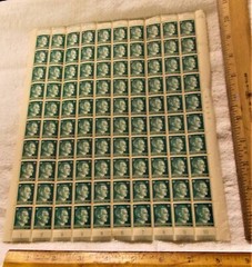 100 PCS = 1 SHEET GERMAN POSTAGE STAMPS FROM WW11 ERA
