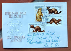 EAST GERMANY 1982 OTTER BEAVER BADGER MAMMALS SET CACHET FDC