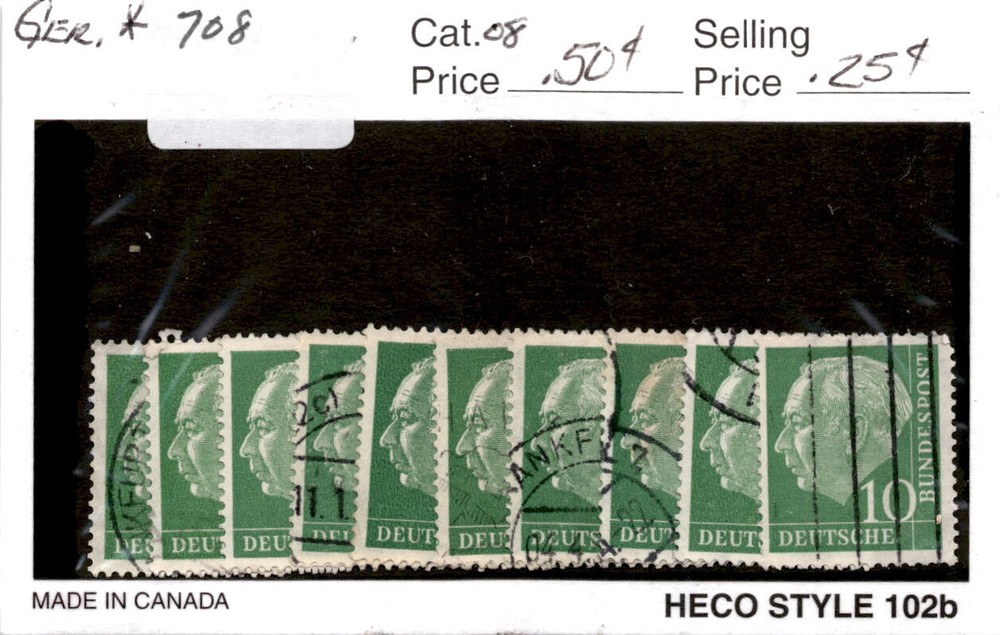 Germany, Postage Stamp, #708 Lot Used, 1954 President Theodor Heuss (AE)