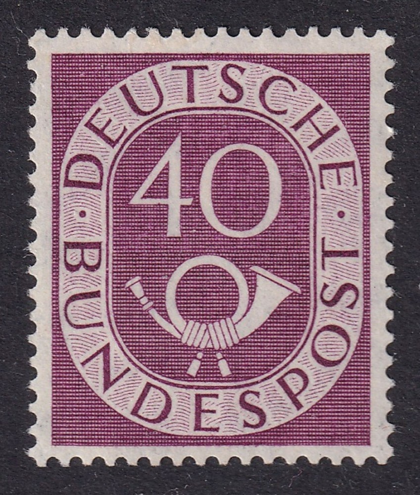 WEST GERMANY 1951 Posthorn 40pf Purple SG 1055 MH/* (CV £180)