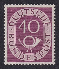 WEST GERMANY 1951 Posthorn 40pf Purple SG 1055 MH/* (CV £180)