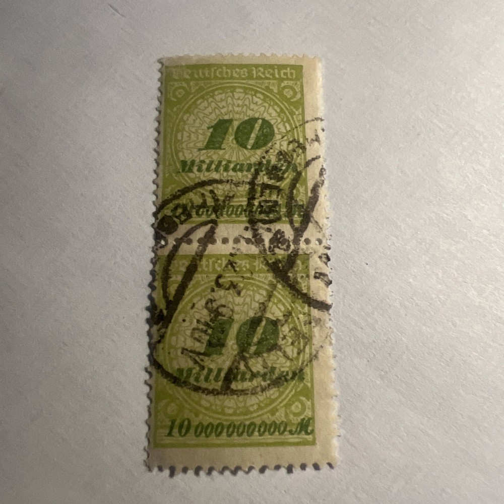 Germany Stamp Deutsches Reich 50 Milliarden Mark 1923. Pair