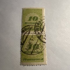 Germany Stamp Deutsches Reich 50 Milliarden Mark 1923. Pair