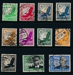 Stamp Germany Mi 529-39 Sc C46-56 1934 3rd Reich Era Airmail Flugpost Globe Used