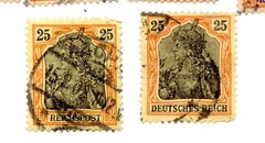 Germany Germania High Value Stamp Lot 35pf-4M Mixed Watermarks 27 Used