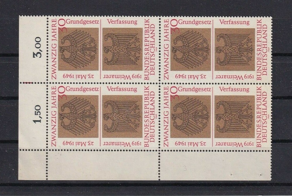 Bundesrepublik MNH ** 585 Scott 998 20th Anniv Bundesrepublik block of 4