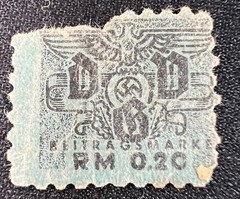 1940s D.D.A. Beitrag RM 0.20 – Nazi Germany Dues Stamp