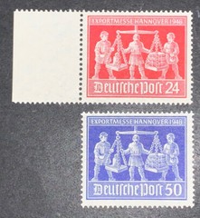 Travelstamps: Germany Stamps Scott #584-585Hanover Export Fair 1948 MNH OG