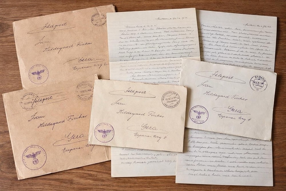 1 Authentic WW2 German Feldpost Mail Letter Sent By Soldier To Wife Third Reich