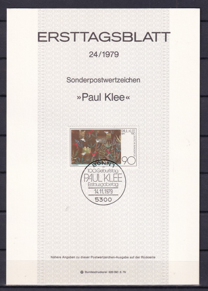 Bundesrepublik ETB 1029 Scott 1303 Paul Klee