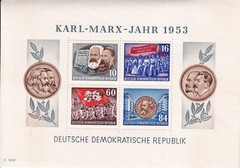 Stamp Germany DDR SC 146A Sheet 1953 Lenin Marx Stalin Communist MNH
