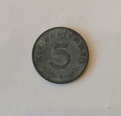 Later Period 4 Item 3rd Reich Small Denomination Coin Set And Stamp