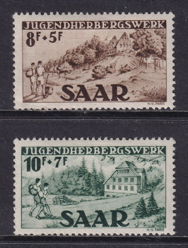 SAAR 1949 Youth Hostels set of 2 SG 259-260 MH/* (CV £13)