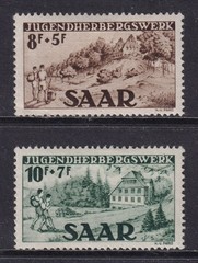 SAAR 1949 Youth Hostels set of 2 SG 259-260 MH/* (CV £13)