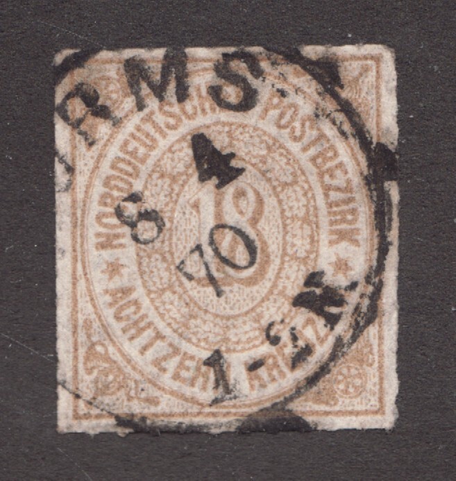 1868 Germany Norddeutscher Sc #11 – Oval 18 Used postage stamp Cv$65