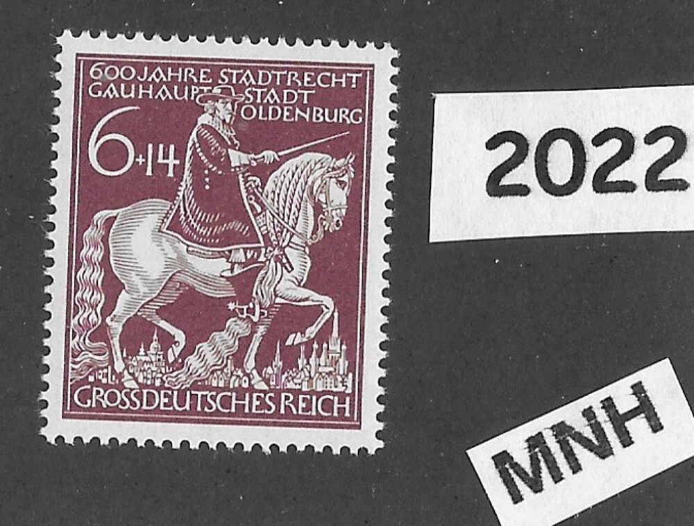 MNH Stamp B290 Issued by Third Reich in January 1945 Oldenburg Germany #2022