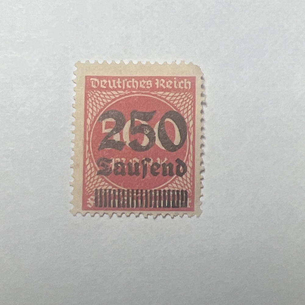 Deutsches Reich German Empire 1923 Overprinted 250 on 500 Mark Carmine Stamp