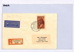 SAAR Cover *VOLKSHILFE* (1934) 5f Top HIGH VALUE Plebiscite 1935 O/p Air XM62