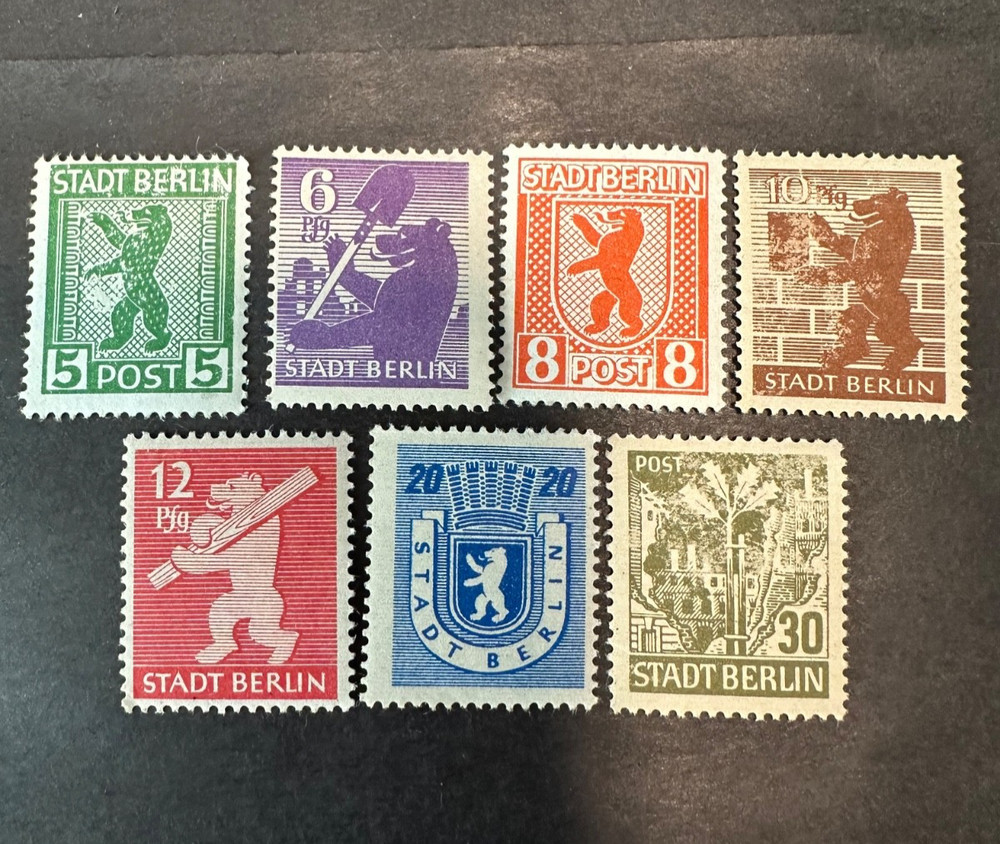 Germany 1945, Stadt Berlin Bear, Post War Stamps, MH & MNH (See Pic) FREE SHIP
