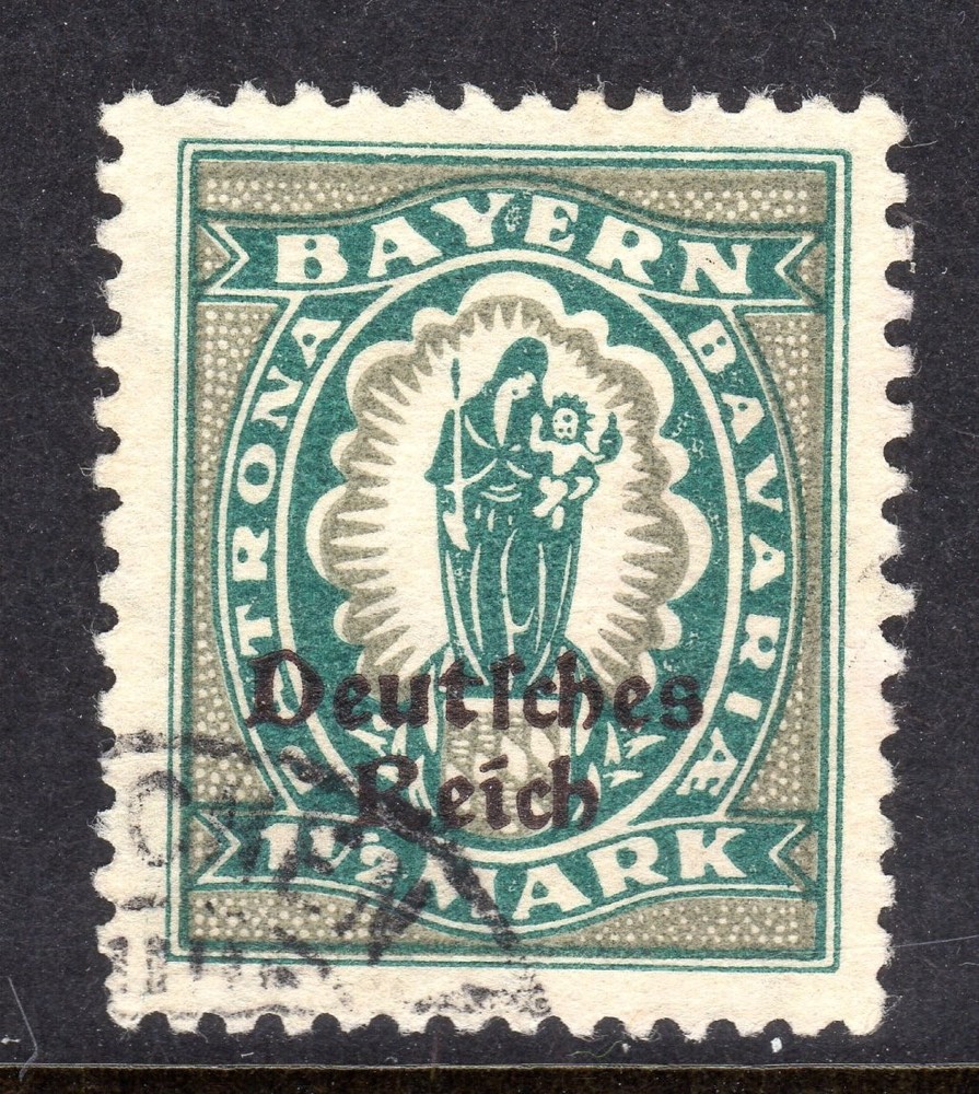 German States – Bavaria Scott #268 VF Used 1920 1½ Mark Madonna and Child #4