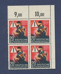 GERMANY – Scott 694, Mi 162 – MNH block of four – Prevent Traffic Accidents –c