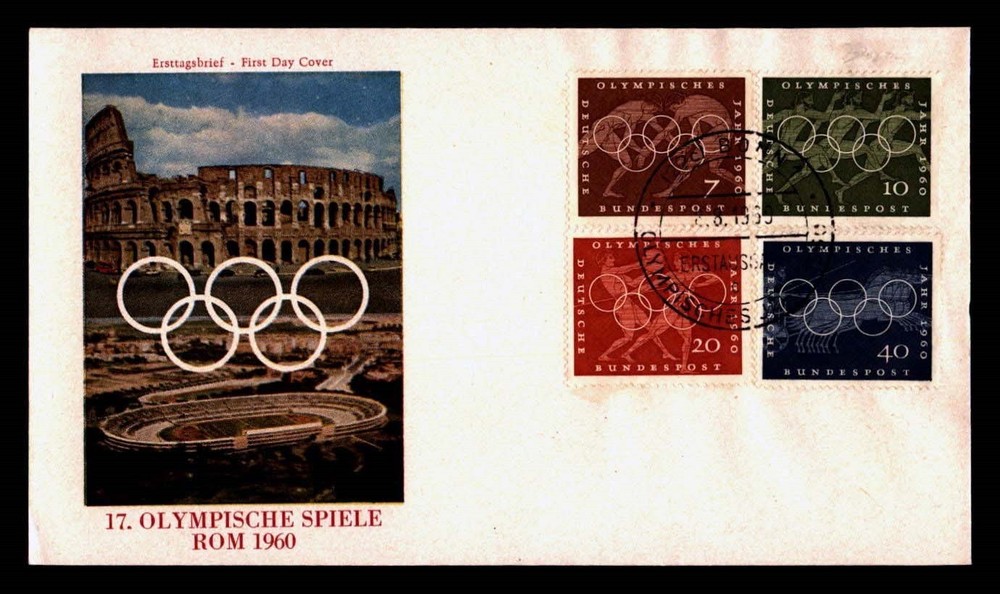 DR WHO 1960 GERMANY FDC OLYMPICS CACHET SPORTS COMBO R15223