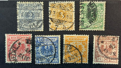 Imperial Germany Reichspost Eagle Stamp Lot Used 1890s-1900s Germania Era 7pc