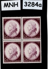 MNH stamp block Sc B200 Germany WWII 1941 Wolfgang Amadeus Mozart #3284a