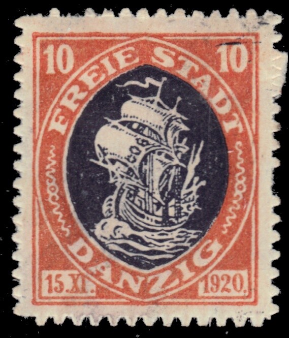 DANZIG 50 – Hanseatic Trading Ship „Orange and Dark Violet“ (pb49173)
